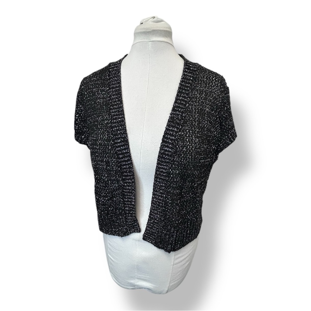 Cato Women’s Open Front Cardigan Shrug Bolero Sweater Cropped Metallic 22/24W
